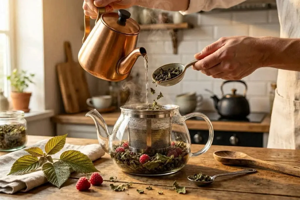 Step-by-step herbal tea preparation