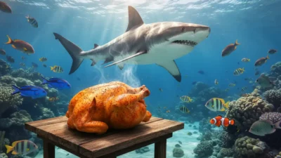 sharks fish and chicken