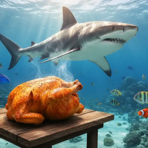 sharks fish and chicken