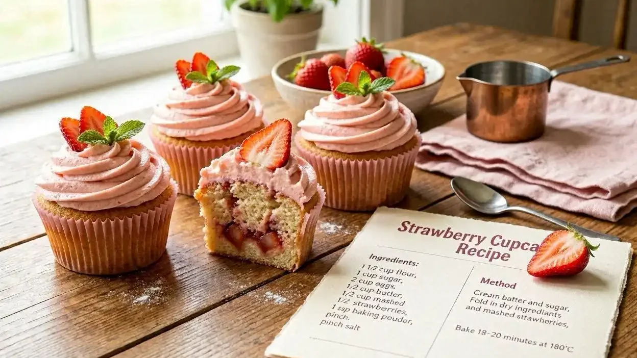 strawberry cupcake recipe
